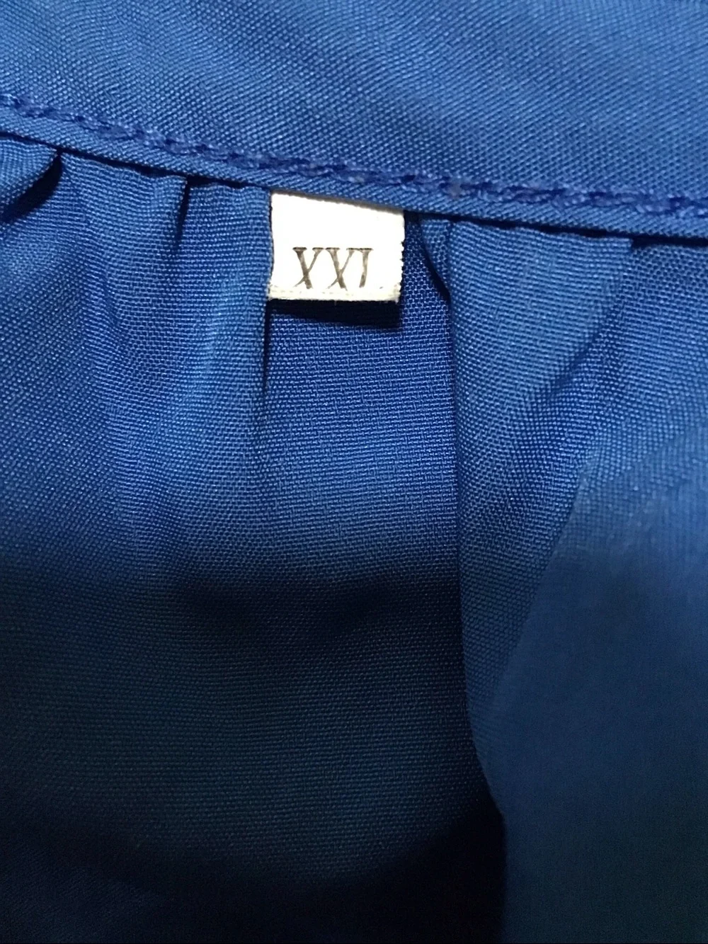 Women’s Royal Blue Jewel Tone Long Sleeve VNeck Blouse Shirred Puff Sleeve XXL